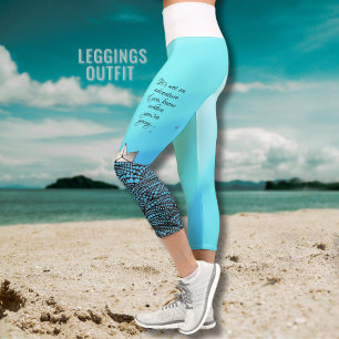 Pencil Drawn Paper boat motivational quote yoga Capri Leggings