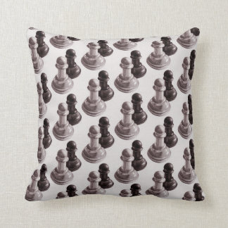 Pencil Drawn Pawns Pattern Chess Cushion