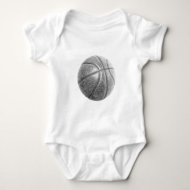 Pencil Effect Basketball Baby Bodysuit (Front)
