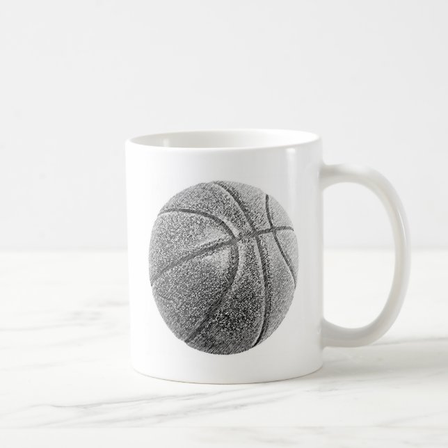 Pencil Effect Basketball Coffee Mug (Right)