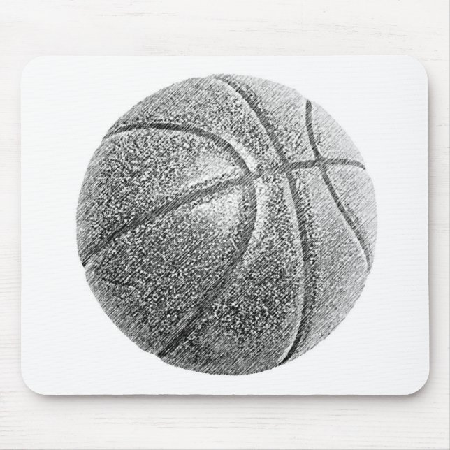 Pencil Effect Basketball Mouse Mat (Front)