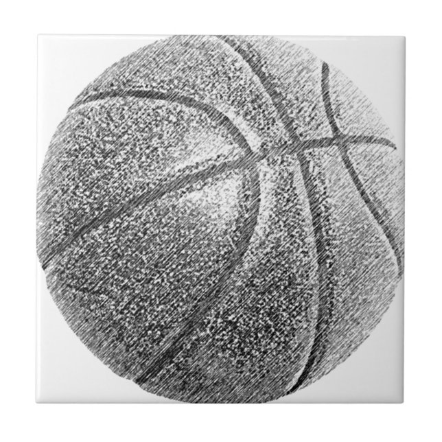 Pencil Effect Basketball Tile (Front)
