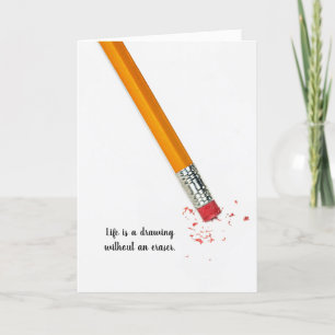 pencil erase with quote card