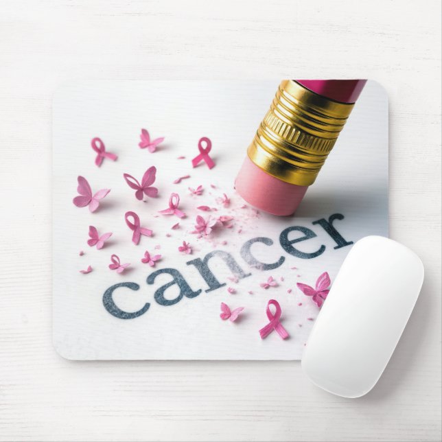 Pencil Erasing Cancer Text  Mouse Mat (With Mouse)