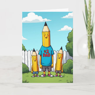 Pencil Family Fathers Day Card