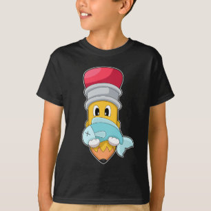 Pencil Fisher Fish Fishing T-Shirt