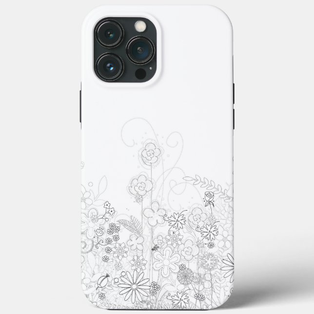 Pencil Flower Drawing Case-Mate iPhone Case (Back)