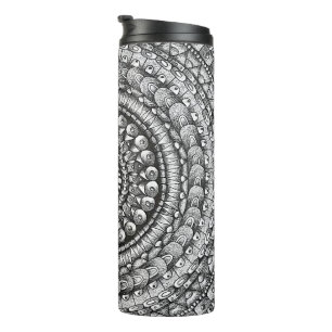 Pencil Hand Drawn Mandala Design Art Thermal Tumbler
