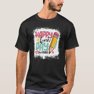 Pencil Happy First Day Of 3rd Grade Teachers Boys  T-Shirt