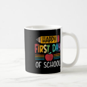 Pencil Happy First Day Of School Teacher Boys Girl Coffee Mug