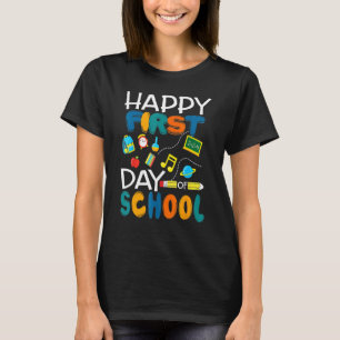 Pencil Happy First Day Of School Teachers Students T-Shirt