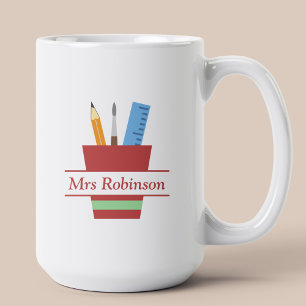 Pencil Holder Monogram Teacher Thank You Gift  Coffee Mug