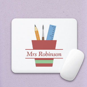 Pencil Holder Monogram Teacher Thank You Gift  Mouse Mat