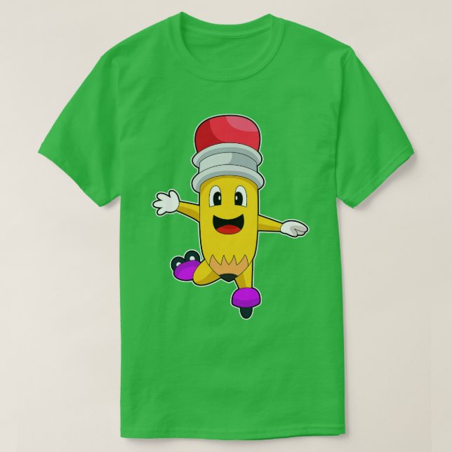 Pencil Inline skating Roller skates T-Shirt (Design Front)