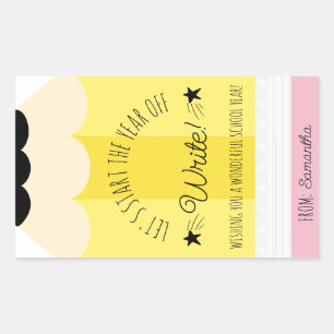 Pencil Let's Start The Year Off Write Gift Sticker