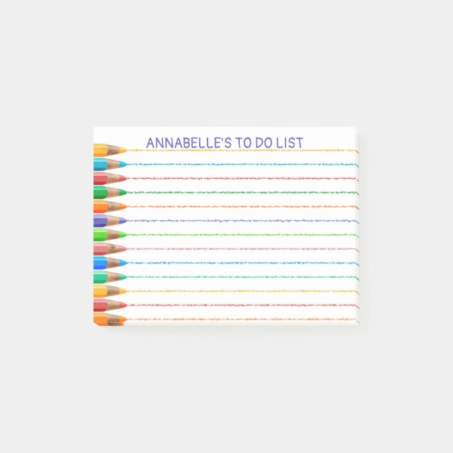 Pencil Lines To Do List Personalise Notepad (Front)