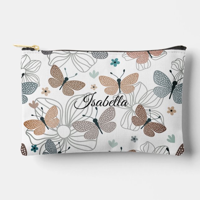 Pencil Makeup Beautiful Butterfly Accessory Pouch (Front)