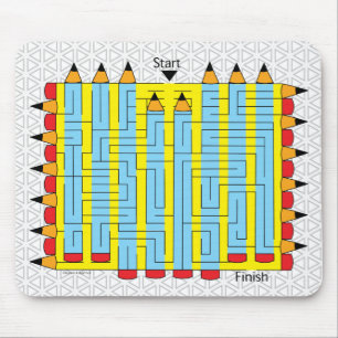 Pencil Maze Mouse Mat
