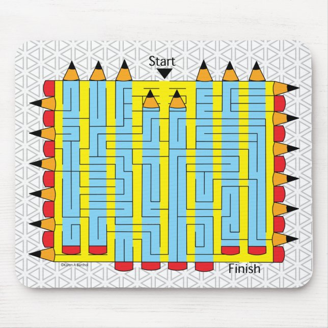 Pencil Maze Mouse Mat (Front)