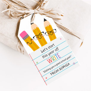 Pencil Paper Back to School Favour Tags