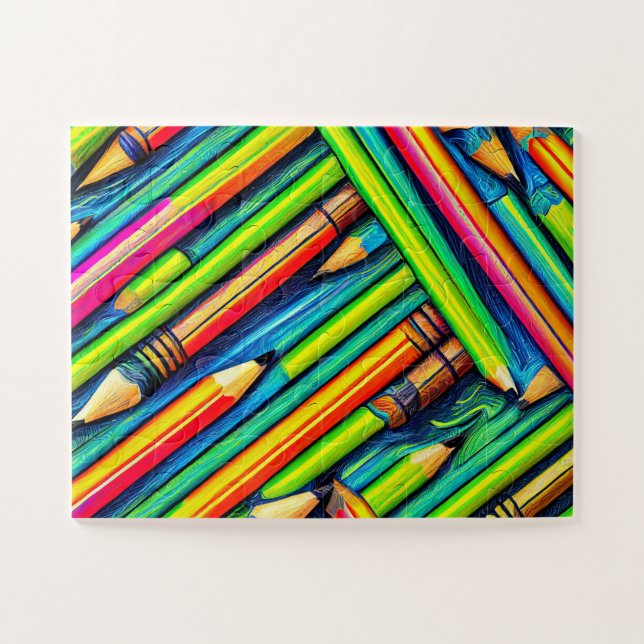 Pencil Pattern 1 Bold and Beautiful Jigsaw Puzzle  (Horizontal)