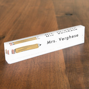 Pencil Personalised Nameplate