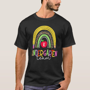 Pencil Rainbow Kindergarten Team First Day Back To T-Shirt