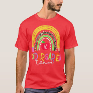 Pencil Rainbow Kindergarten Team First Day Back To T-Shirt