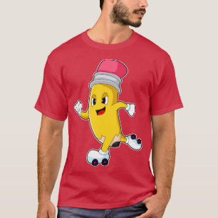 Pencil Roller skates Inline skating T-Shirt