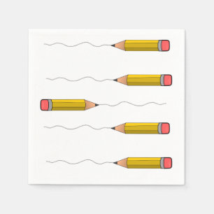 Pencil scrabble on white napkin