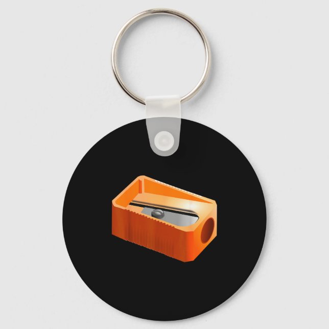 Pencil Sharpener Funny Office School Supplies Cost Key Ring (Front)