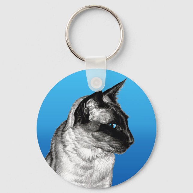 Pencil Siamese Key Ring (Front)