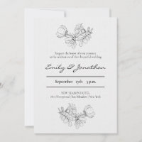 Pencil Sketch Floral | Minimalist Wedding