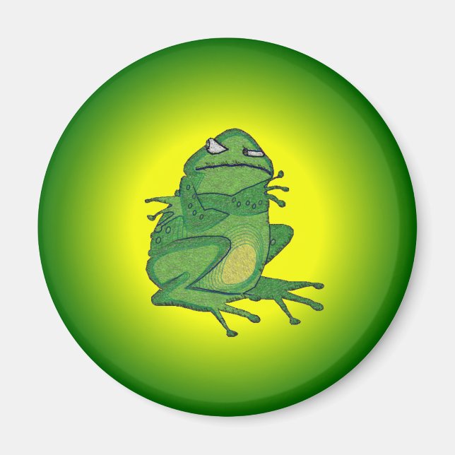 Pencil Sketch Frog on Gradient Magnet (Front)