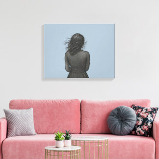 Pencil sketch of a girl  canvas print