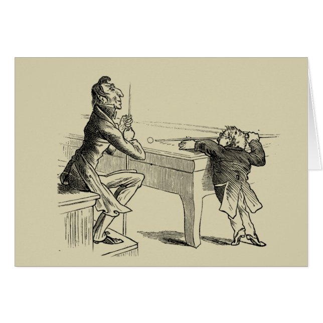 Pencil Sketch of Two Men Playing Pool (Front Horizontal)