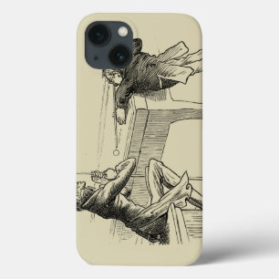 Pencil Sketch of Two Men Playing Pool iPhone 13 Case