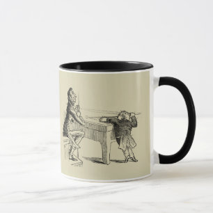 Pencil Sketch of Two Men Playing Pool Mug
