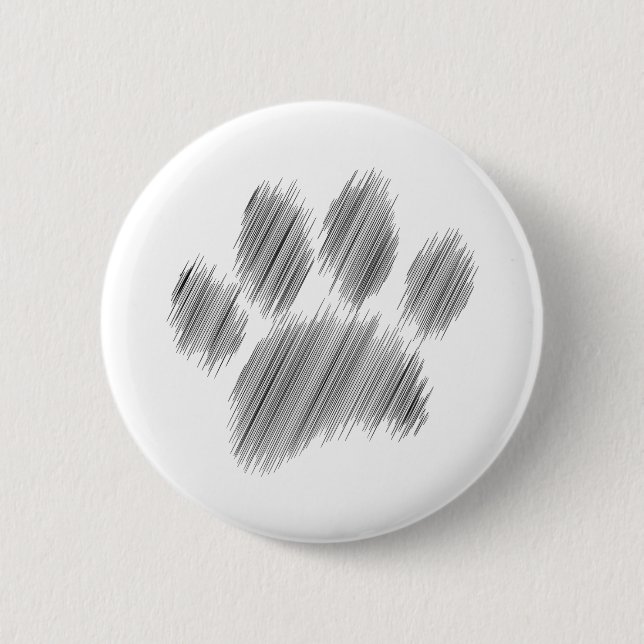 Pencil Sketched Dog Paw Digital Art 6 Cm Round Badge (Front)