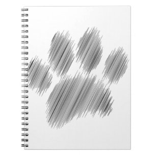 Pencil Sketched Dog Paw Digital Art Notebook