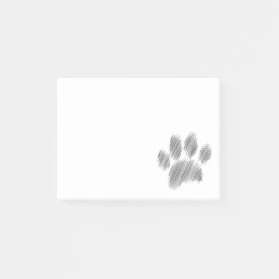 Pencil Sketched Dog Paw Digital Art Post-it Notes