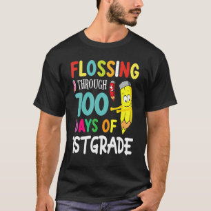 Pencil Student Senior Flossing Through 100 Days Of T-Shirt