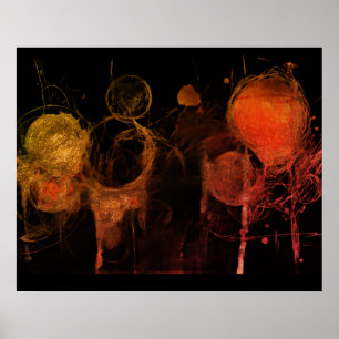 Pencil Style Drawing of Dark Brooding Bubbles Wall Poster