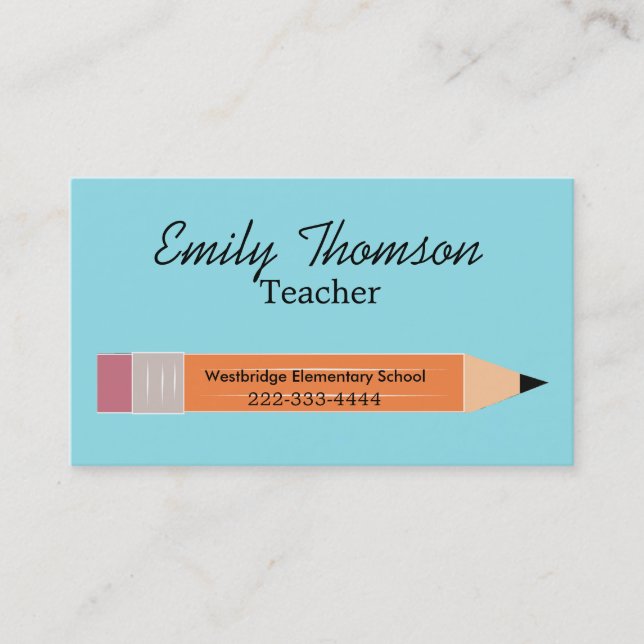 Pencil Teacher's Business Card (Front)