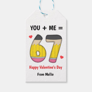 Pencil Theme 67 Kids Valentines Tag