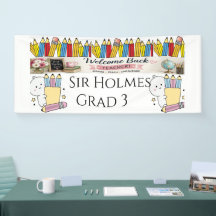 Pencil Theme Teacher Welcome Banner | Personalised