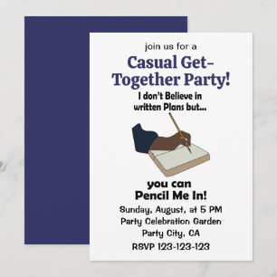 Pencil Us In Funny Casual Get-Together Party Invitation