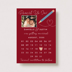 "Pencil Us In" Modern Calendar Save The Date