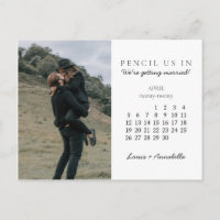 Pencil Us In Save the Date April 2020 Calendar
