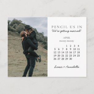Pencil Us In Save the Date April 2020 Calendar Postcard